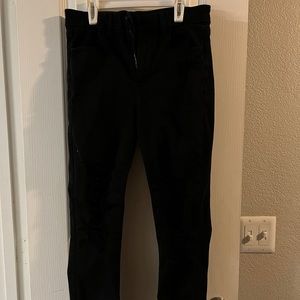 Distressed high waisted black jeans